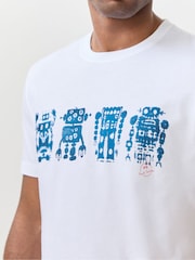 PS Paul Smith White Robot Graphic Print T-Shirt - Image 4 of 6