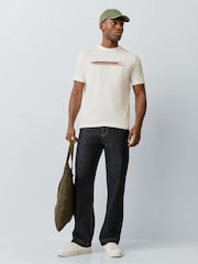 PS Paul Smith White Casual Fit Stripe Graphic Print T-Shirt - Image 2 of 5