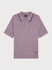 Violet - PS Paul Smith Tipped Knitted Polo Shirt - Imaginea 6 din 7