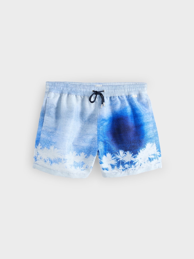 PS Paul Smith Blue Sunset Print Swim Shorts - Image 1 of 1 PS Paul Smith Blue Sunset Print Swim Shorts - Image 1 of 1