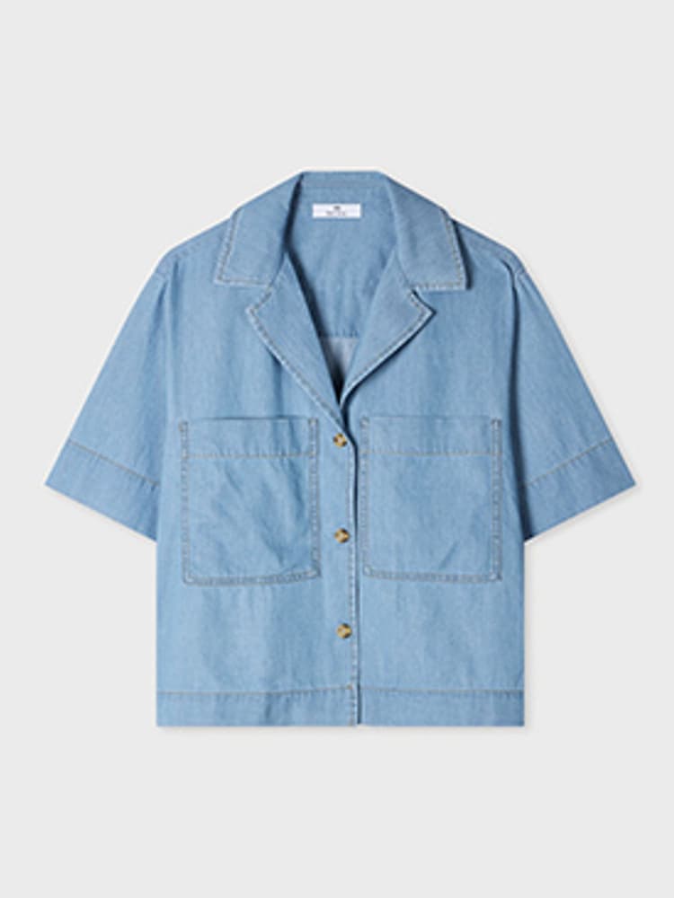 PS Paul Smith Blue Short Sleeve Button Through Shirt - Image 1 of 7