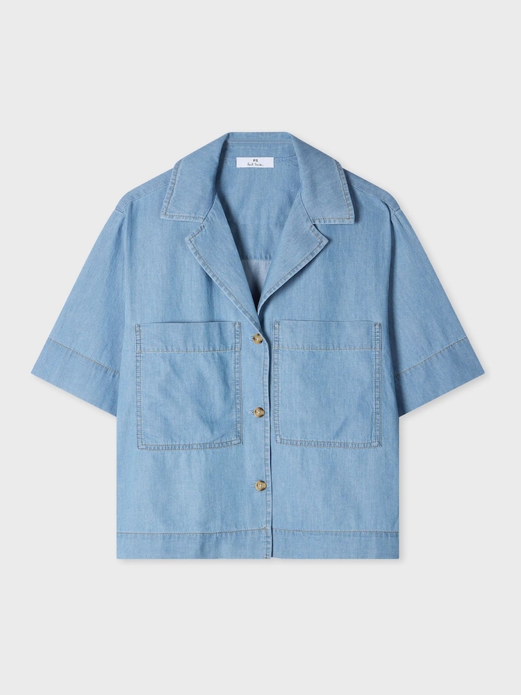 PS Paul Smith Blue Short Sleeve Button Through Shirt - Image 2 of 7