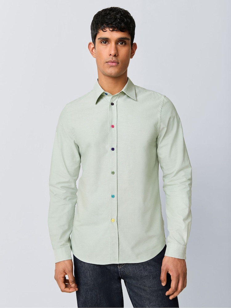 PS Paul Smith Green Tailored Fit Long Sleeve Shirt - Image 1 of 5