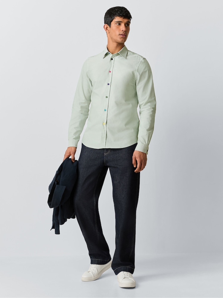 PS Paul Smith Green Tailored Fit Long Sleeve Shirt - Image 2 of 5