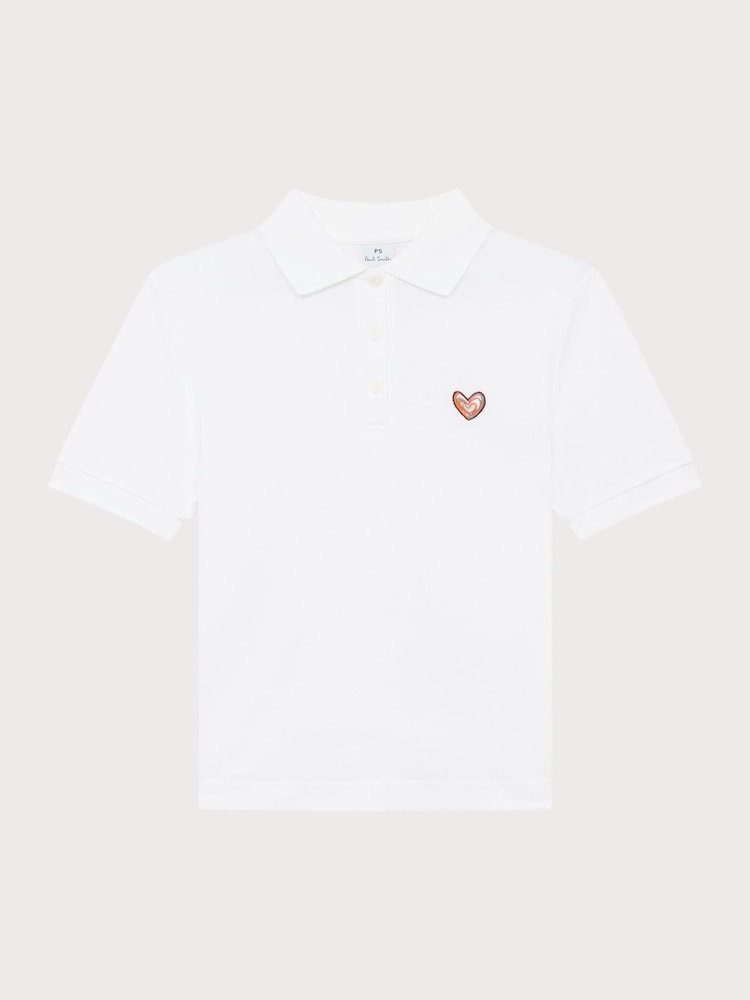 PS Paul Smith White Signature Swirl Heart Polo Shirt - Image 1 of 2