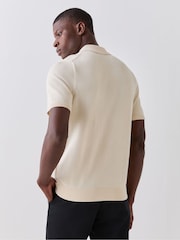PS Paul Smith Natural Logo Knitted Polo Shirt - Image 3 of 5