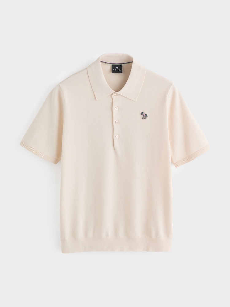 PS Paul Smith Natural Logo Knitted Polo Shirt - Image 5 of 5