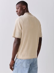 PS Paul Smith Natural Contrast Placket Knitted Polo Shirt - Image 3 of 6