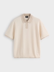 PS Paul Smith Natural Contrast Placket Knitted Polo Shirt - Image 6 of 6