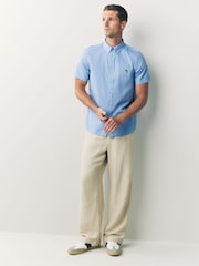 PS Paul Smith Blue Casual-Fit Short Sleeve Logo Shirt - Image 3 of 4
