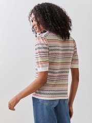 PS Paul Smith Pink Signature Stripe Knitted T-Shirt - Image 2 of 5