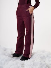 Threadbare Red Side Stripe Padded Ski Trousers with Braces - Image 5 of 7