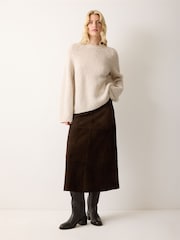 Jigsaw Brown Leather Heeled Riding Boots - Image 2 of 7