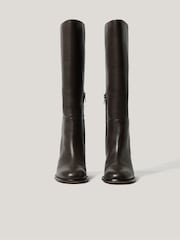 Jigsaw Brown Leather Heeled Riding Boots - Image 4 of 7