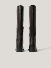 Jigsaw Brown Leather Heeled Riding Boots - Image 5 of 7