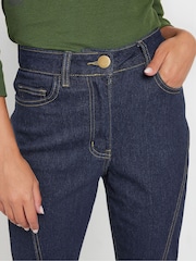PixieGirl Petite Blue Seam Front Flared Jeans - Image 4 of 4