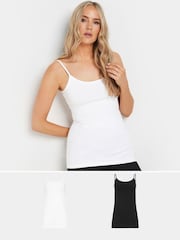 Long Tall Sally Black Cami Vest Tops 2 Pack - Image 1 of 5