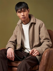 Peckham Rye Natural Wool Blend Bomber Jacket - Image 3 of 11