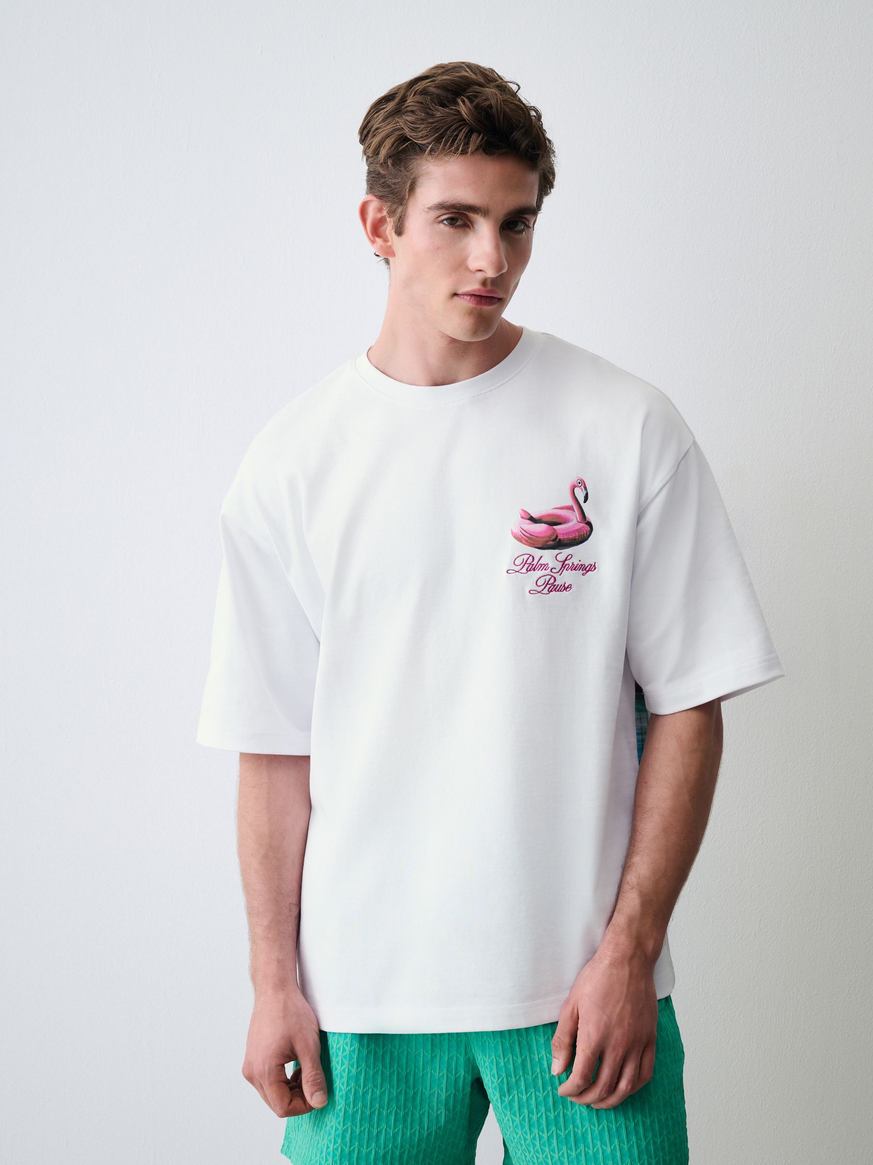 Buy White Chris Riley Pool Single Seminal T-Shirt from Next Israel