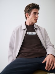 Brown Blue Text Regular Fit Graphic Print Heavy Weight T-Shirt - Image 5 of 6