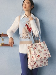 Cath Kidston Ecru London Print Large Book Bag - Image 3 of 5
