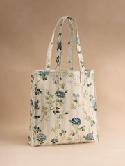 Cath Kidston Blue Floral Stripe Large Book Bag - Image 5 of 7