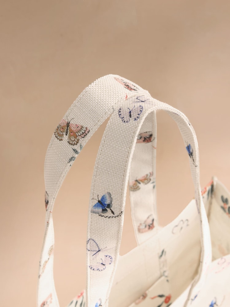 Cath Kidston Ecru Flutter Stripe Ecru Large Book Bag - Image 6 of 6