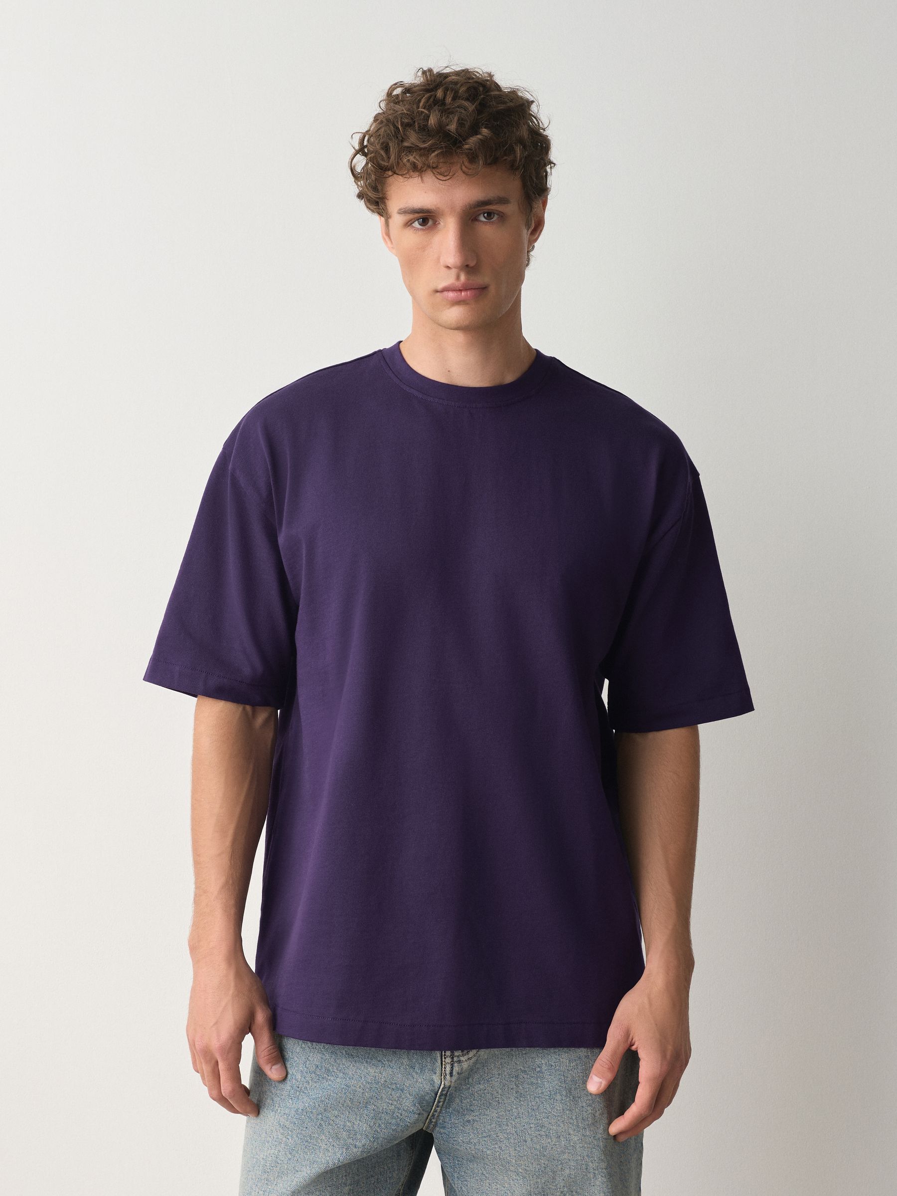 Buy Purple Deep Relaxed Fit Heavyweight T-Shirt from Next USA