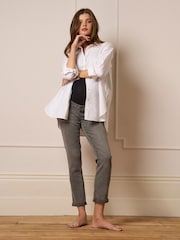 Seraphine Grey Tall Premium Overbump Maternity Relaxed Fit Jeans - Image 1 of 6