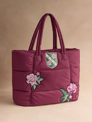 Cath Kidston Burgundy Red Flower Crest Portobello Tote Bag - Image 7 of 9