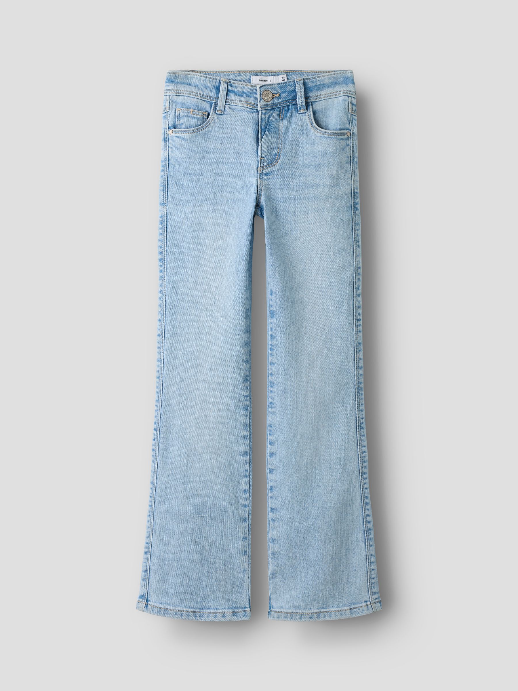 Buy Name It Sky Blue Girls Flare Jeans With Adjustable Waist from