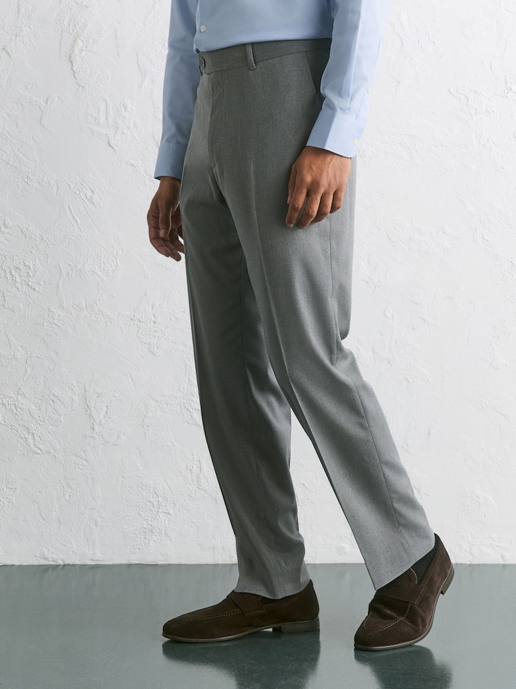 אפור בהיר - גזרה רגילה - Stretch Smart Twill Trousers - תמונה 1 מתוך 4 אפור בהיר - גזרה רגילה - Stretch Smart Twill Trousers - תמונה 1 מתוך 4