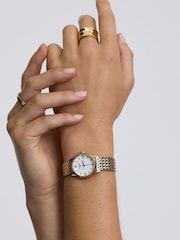 D.Louise Gold Tone Classic Link Round Bi-Metal Watch 20mm - Image 4 of 4