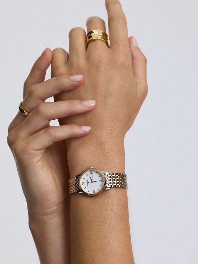 D.Louise Gold Tone Classic Link Round Bi-Metal Watch 20mm - Image 4 of 4 D.Louise Gold Tone Classic Link Round Bi-Metal Watch 20mm - Image 4 of 4