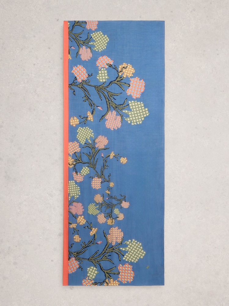 White Stuff Blue Callie Printed Scarf - Image 2 of 3 White Stuff Blue Callie Printed Scarf - Image 2 of 3