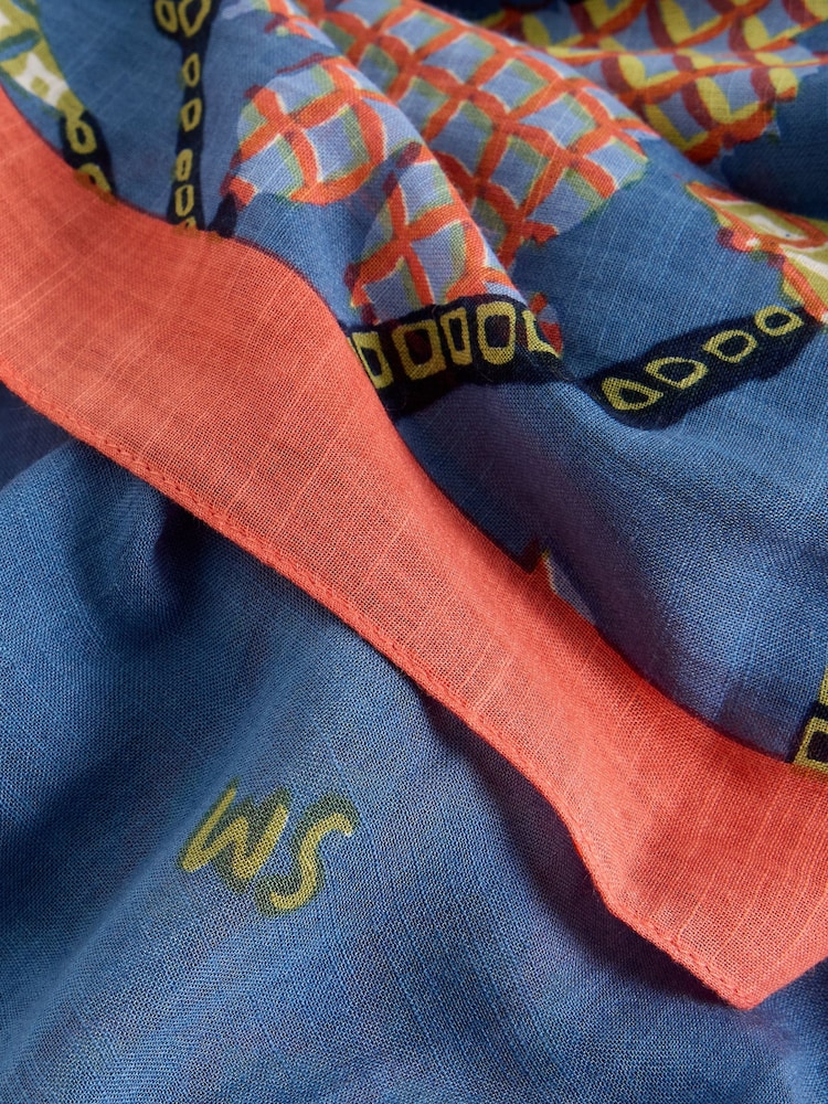 White Stuff Blue Callie Printed Scarf - Image 3 of 3 White Stuff Blue Callie Printed Scarf - Image 3 of 3