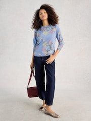 Azul - White Stuff Clara Long Sleeves T-Shirt - Imagen 1 de 6