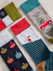 White Stuff Grey 4 Pack Xmas Ankle Socks - Image 3 of 4