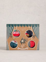 White Stuff Grey 4 Pack Xmas Ankle Socks - Image 4 of 4