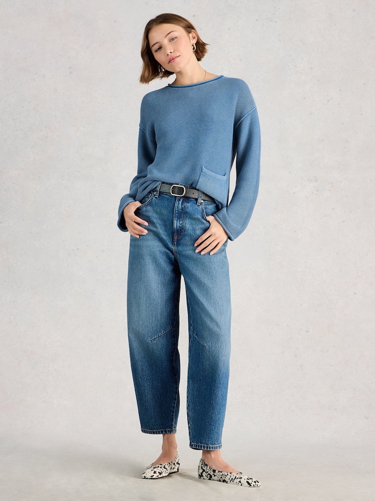 White Stuff Blue Gigi Washed Jumper - Image 2 of 6 White Stuff Blue Gigi Washed Jumper - Image 2 of 6