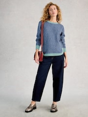 White Stuff Blue Talia Nep Jumper - Image 1 of 6