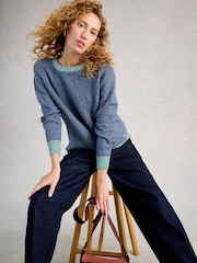 White Stuff Blue Talia Nep Jumper - Image 2 of 6