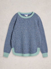 White Stuff Blue Talia Nep Jumper - Image 5 of 6