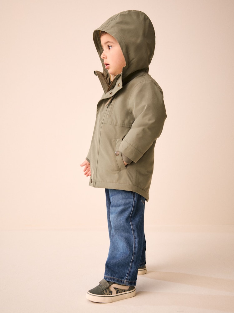 Green Waterproof Borg Lined Parka (3mths-7yrs) - Image 2 of 12 Green Waterproof Borg Lined Parka (3mths-7yrs) - Image 2 of 12