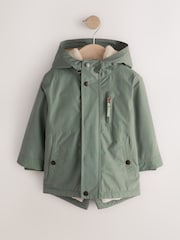 Green Waterproof Borg Lined Parka (3mths-7yrs) - Image 6 of 12