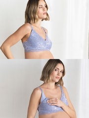Seraphine Lilac Purple Lace Maternity and Nursing Bra - Image 1 of 5