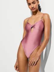 Victoria's Secret Dusk Rose Pink Rings Twist Swimsuit - Image 1 of 3