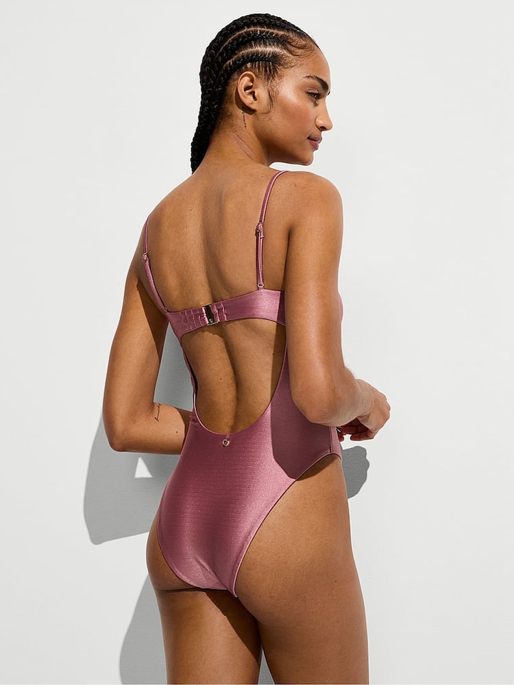 Victoria's Secret Dusk Rose Pink Rings Twist Swimsuit - Image 2 of 3 Victoria's Secret Dusk Rose Pink Rings Twist Swimsuit - Image 2 of 3