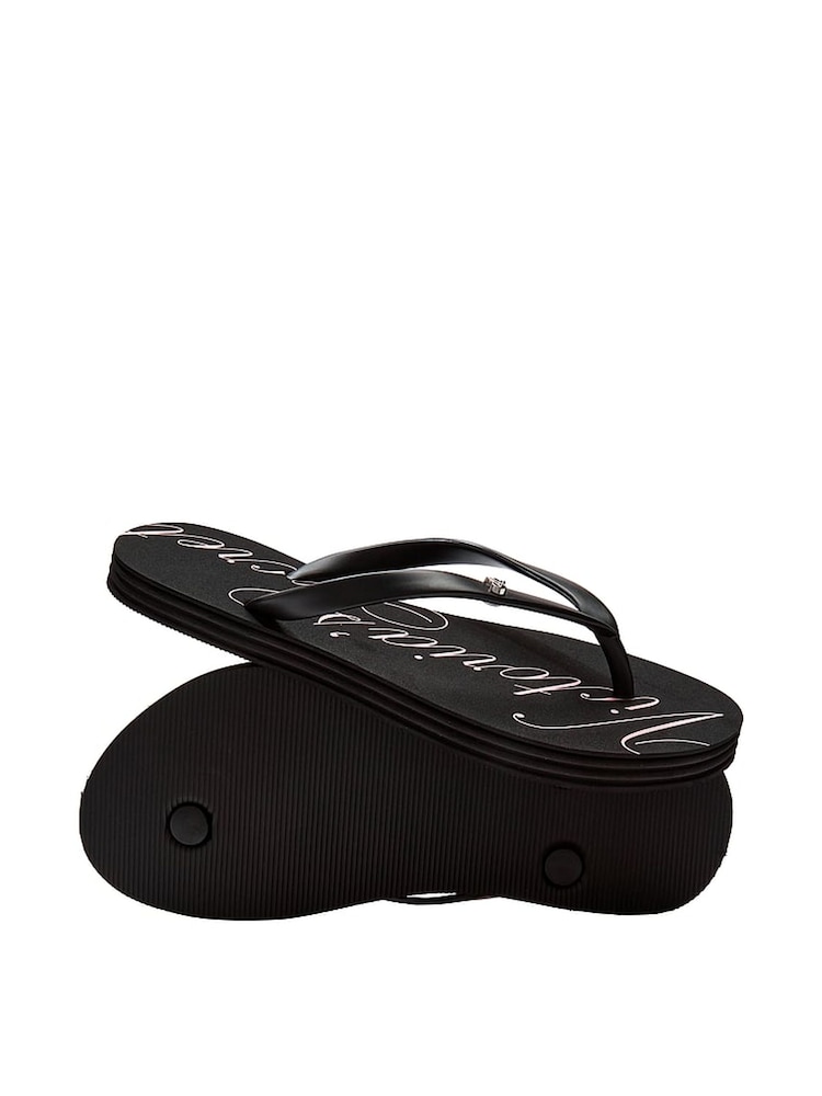 Victoria's Secret Black Flip Flops - Image 2 of 2 Victoria's Secret Black Flip Flops - Image 2 of 2