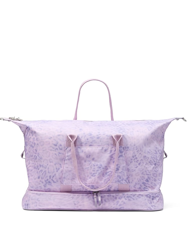 Victoria's Secret Pink Purple Leopard Weekender Duffle Bag - Image 4 of 4 Victoria's Secret Pink Purple Leopard Weekender Duffle Bag - Image 4 of 4